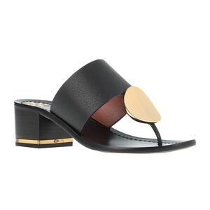 Tory Burch Chic Black and Gold Women's Leather Sandals. NWT